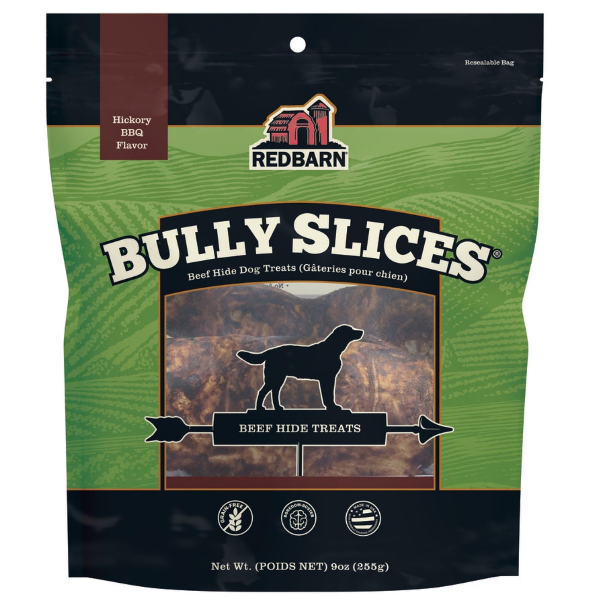 Redbarn Pet Products Natural Bully Slices Dog Treat Hickory BBQ, 9 oz