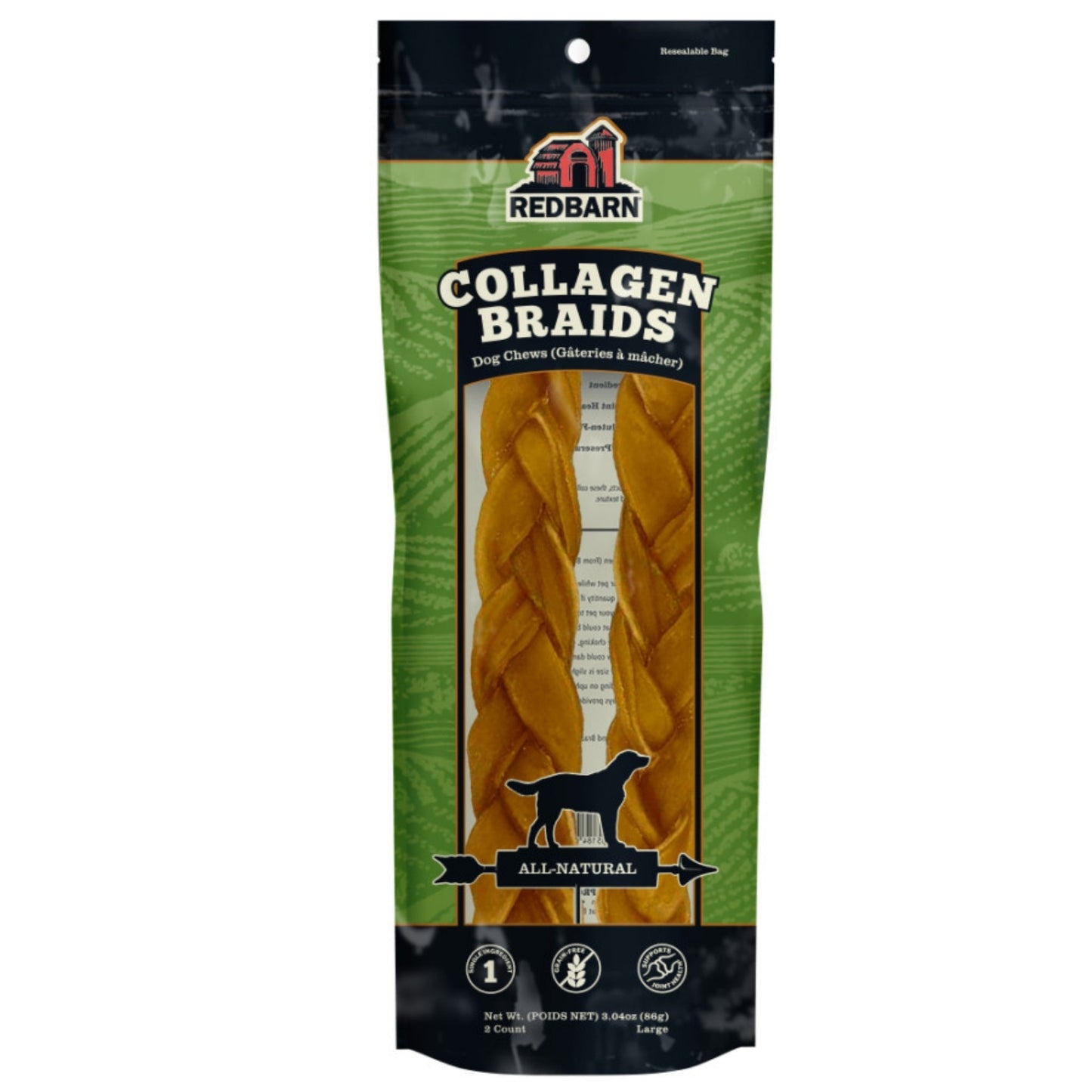 Redbarn Pet Products Collagen Braid Dog Treat Large, 2 ct