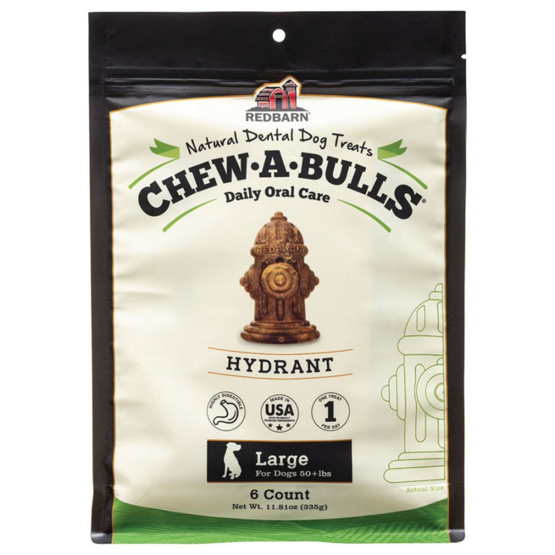 Redbarn Pet Products Chew-A-Bulls Dental Dog Treat Brush 12 ct, Medium, view 3