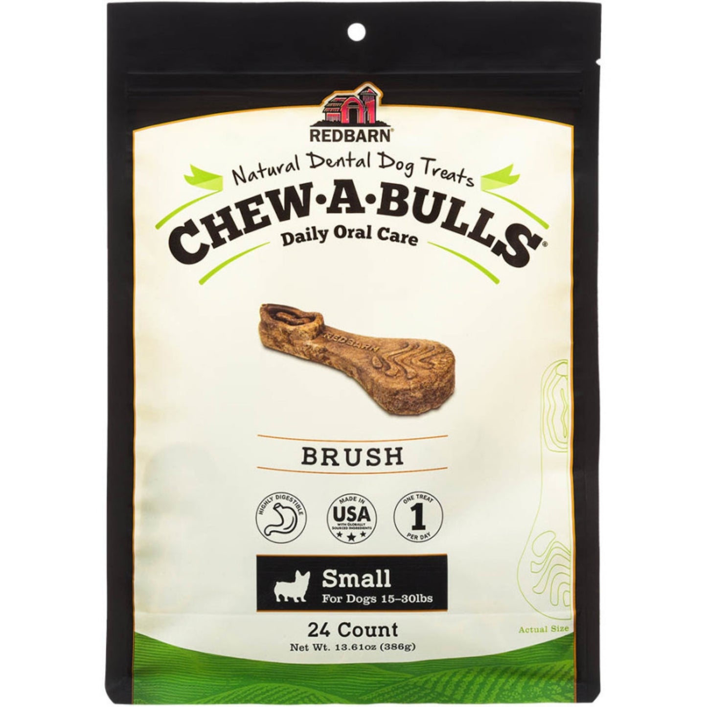Redbarn Pet Products Chew-A-Bulls Dental Dog Treat Brush 12 ct, Medium, view 2