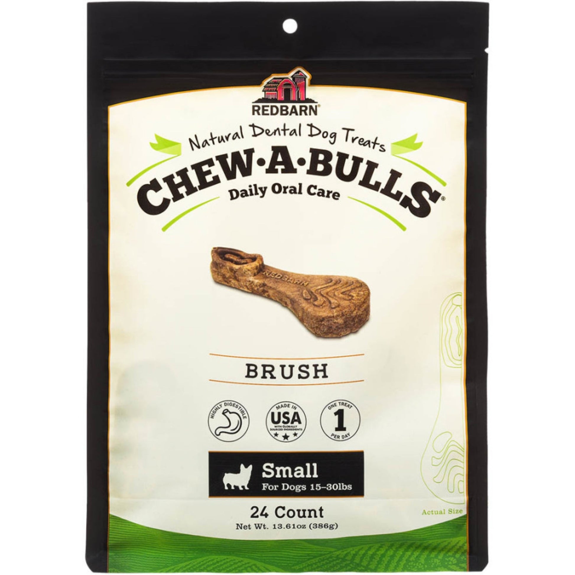 Redbarn Pet Products Chew-A-Bulls Dental Dog Treat Brush 12 ct, Medium, view 2