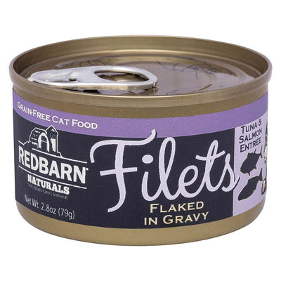 Redbarn Filets Flaked in Broth Wet Cat Food - Tuna & Salmon, 2.8 oz, 12 ct