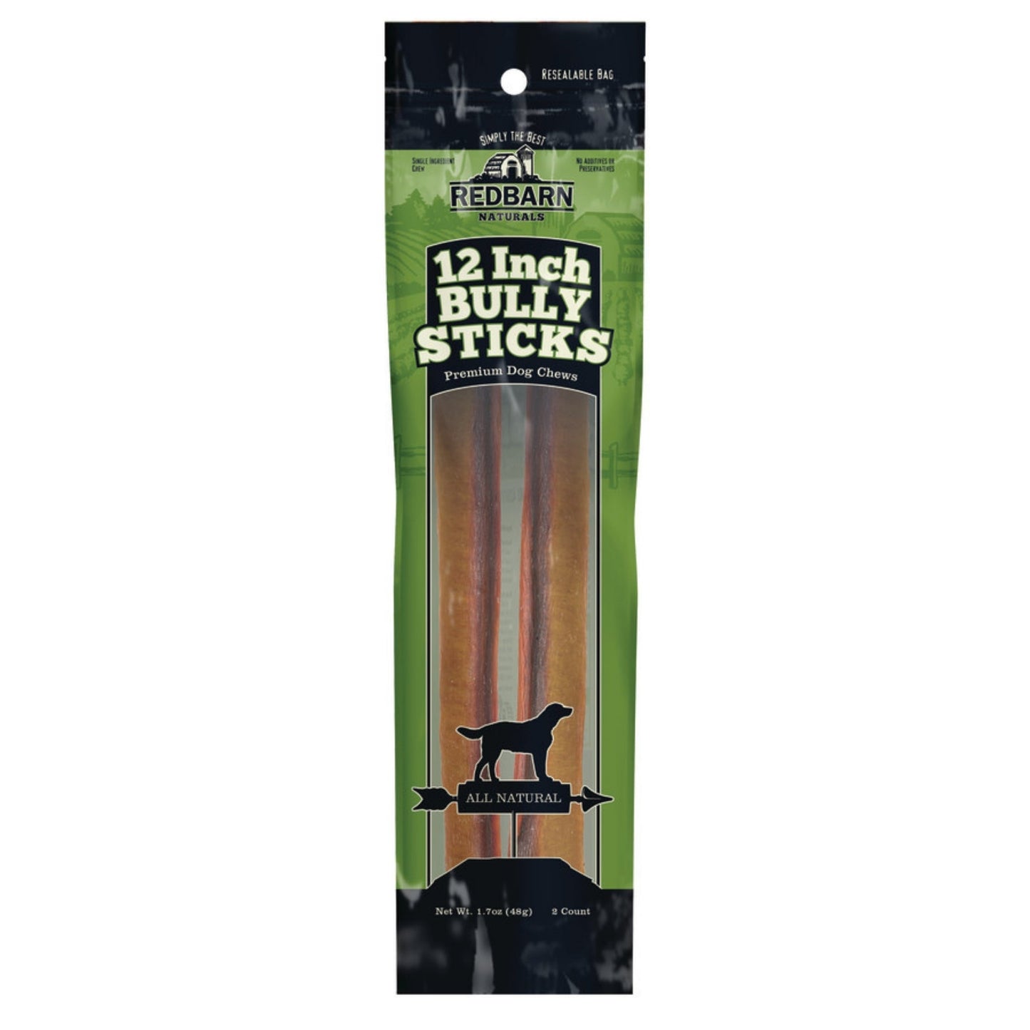 Redbarn Pet Products Bully Stick Dog Treat, 12 in, 2 ct