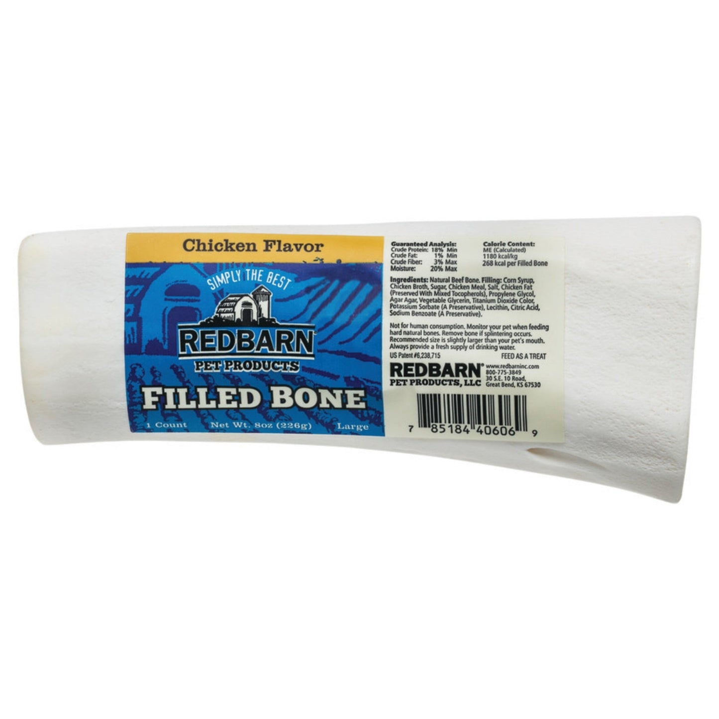 Redbarn Pet Products Filled Bone Dog Treat Chicken 5 oz, Large
