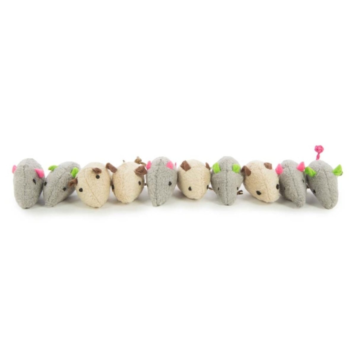 SmartyKat Skitter Critters Mice Catnip Toy Grey, Tan, 1ea/10 ct, Value pk - Pets Perfect