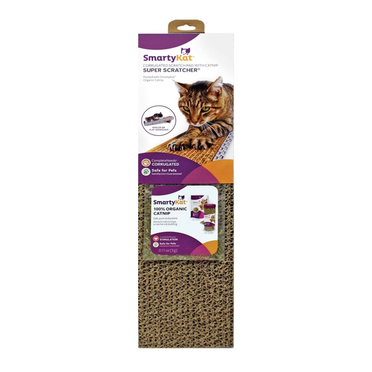 SmartyKat Super Scratcher Single Wide Corrugate with Catnip Brown, 1ea - Pets Perfect