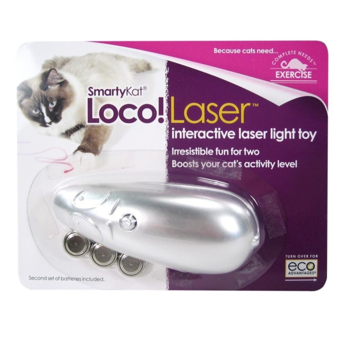SmartyKat Loco!Laser Interactive Laser Pointer Cat Toy Assorted, 1ea/One Size - Pets Perfect