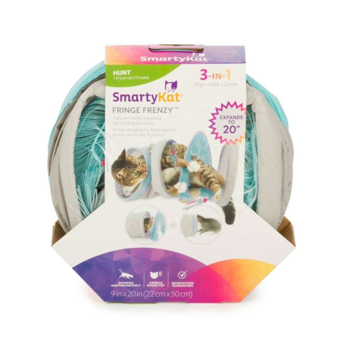 SmartyKat Fringe Frenzy Cat Activity Tunnel 1ea/20 in - Pets Perfect