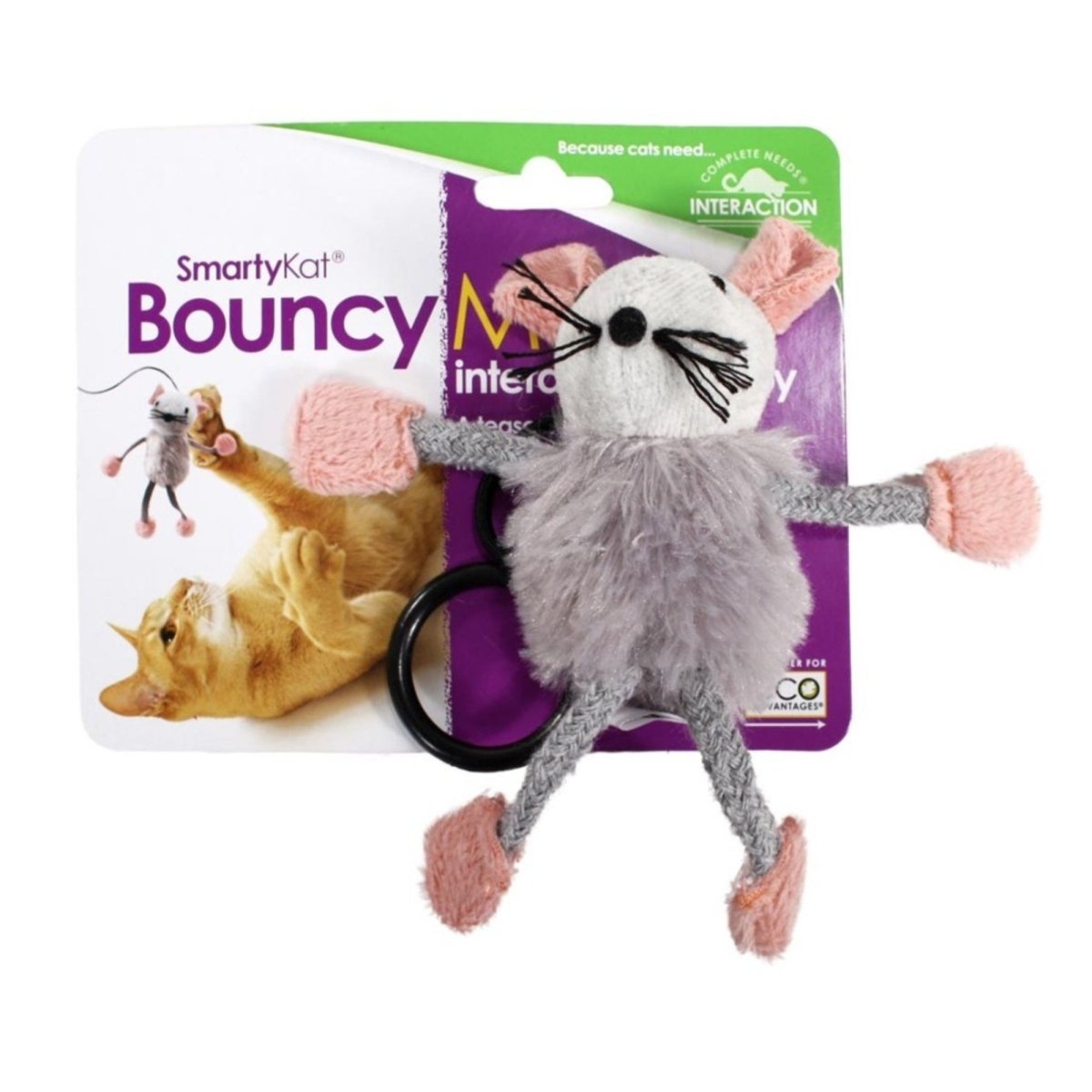 SmartyKat Bouncy Mouse Bungee Cat Toy Assorted, 1ea - Pets Perfect