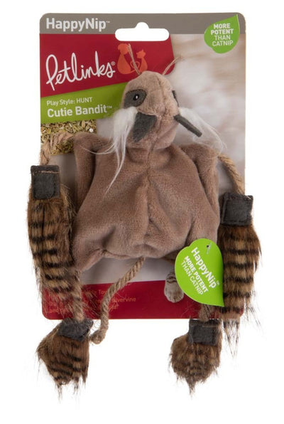 Petlinks HappyNip Cutie Bandit Catnip Cat Toy Brown
