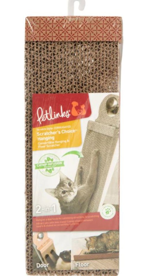 Petlinks Scratcher's Choice Hanging Corrugate Cat Scratcher With Infused Catnip 1ea - Pets Perfect
