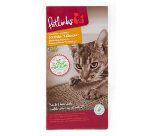 Petlinks Scratcher's Choice+ Corrugate Cat Scratcher with Infused Catnip and Toy Brown 1ea - Pets Perfect