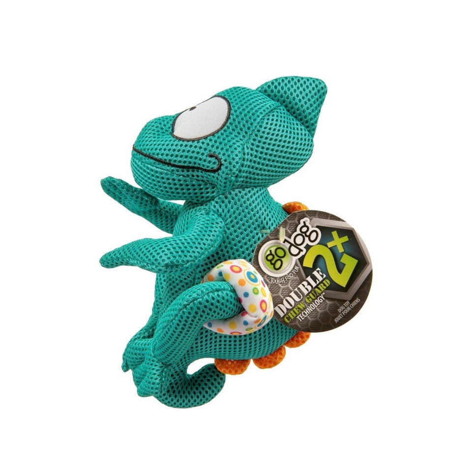goDog Double Chew Guard Chameleon Plush Dog Toy - Large