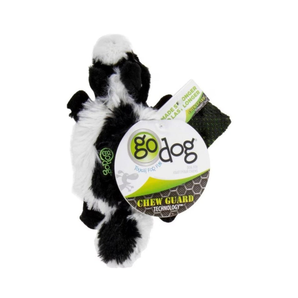 GoDog Flatz Skunk Squeaky Plush Flattie Dog Toy - Black, X-Small