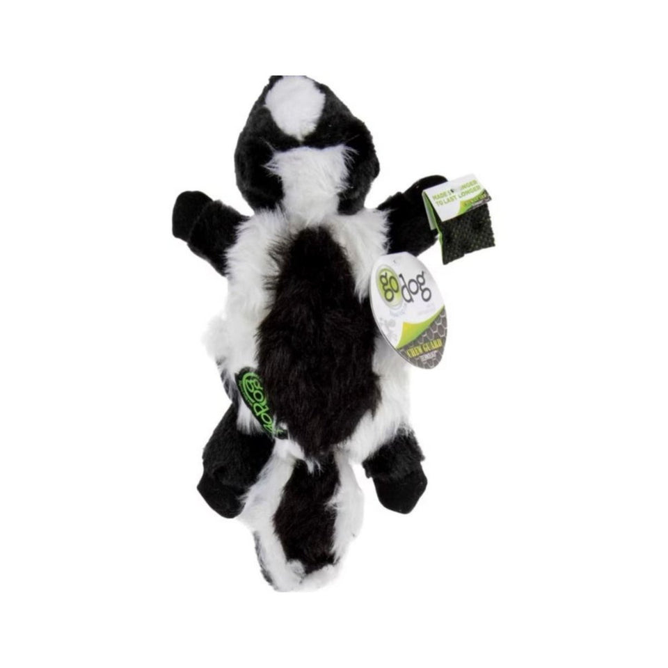 goDog Flatz Skunk Squeaky Plush Dog Toy - Black, Large