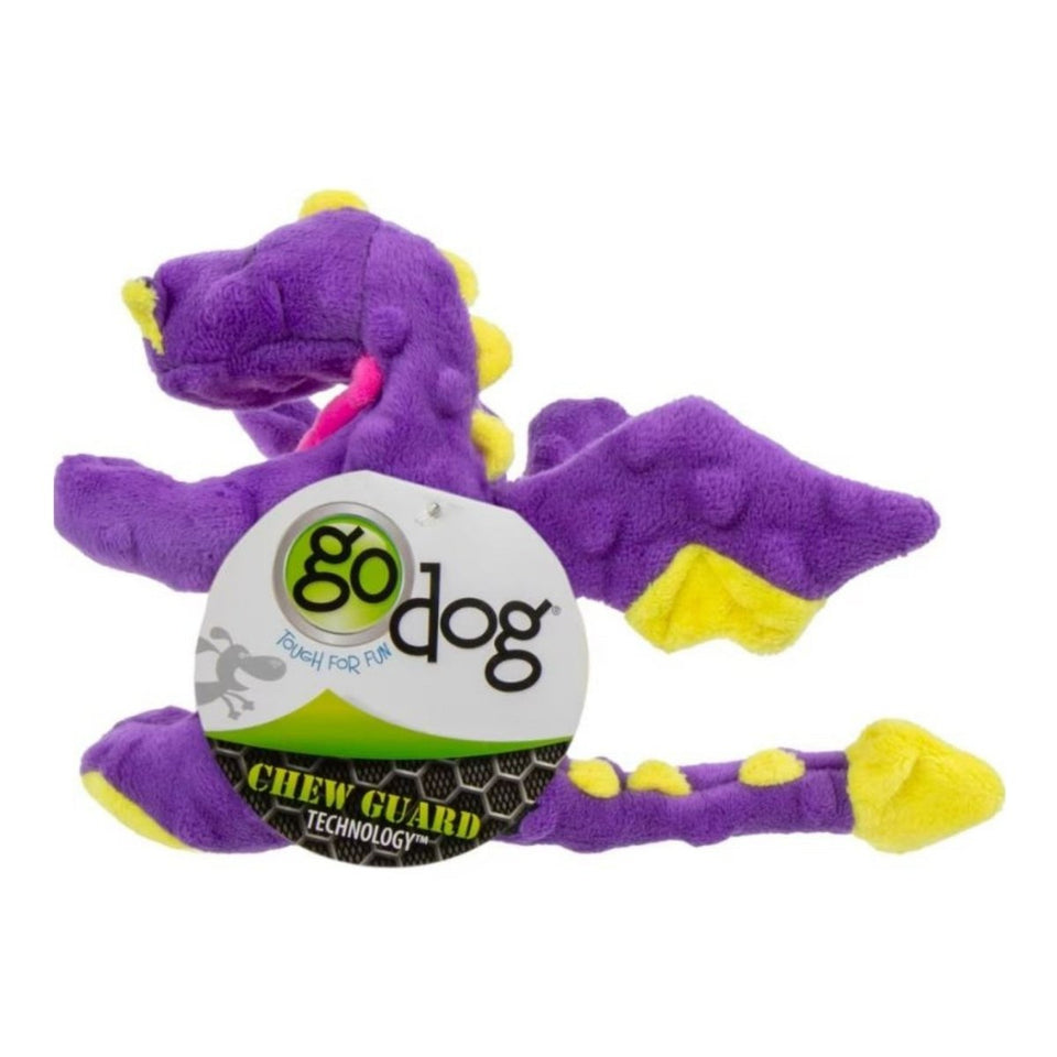 goDog Dragons Squeaky Plush Dog Toy - Purple, Small
