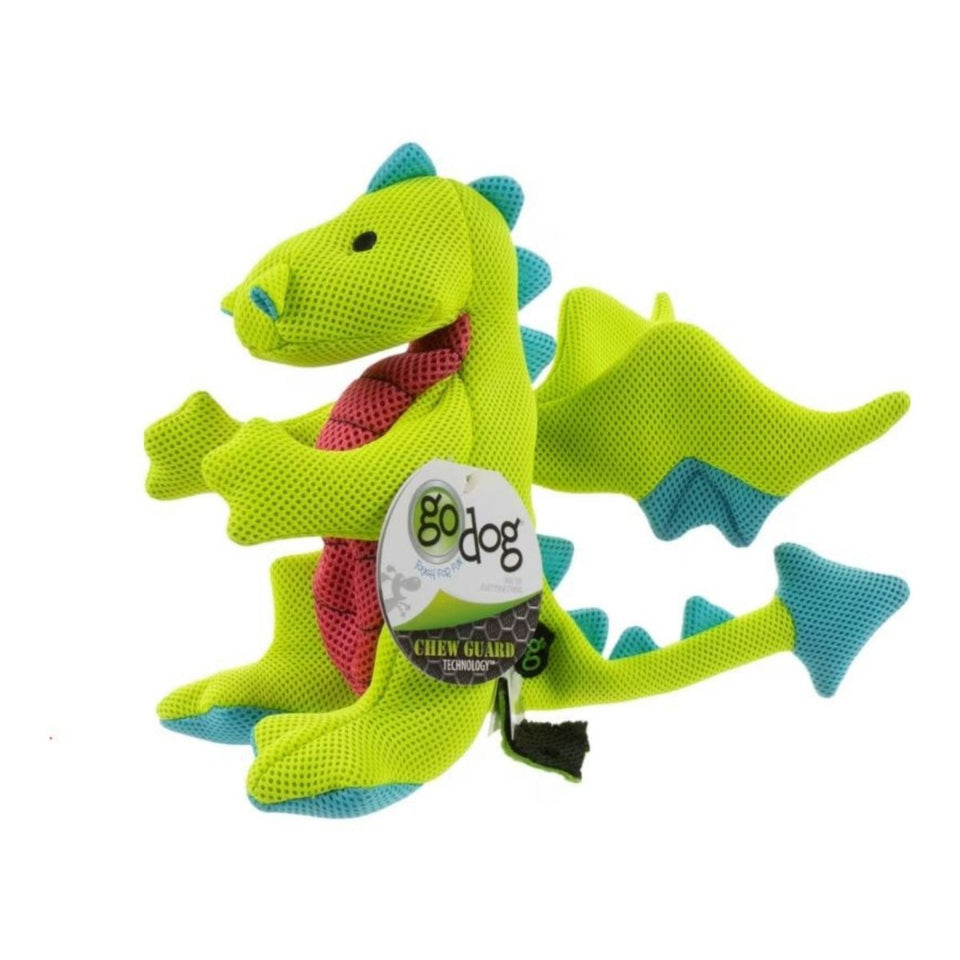 goDog Dragons Squeaky Plush Dog Toy - Green, Large
