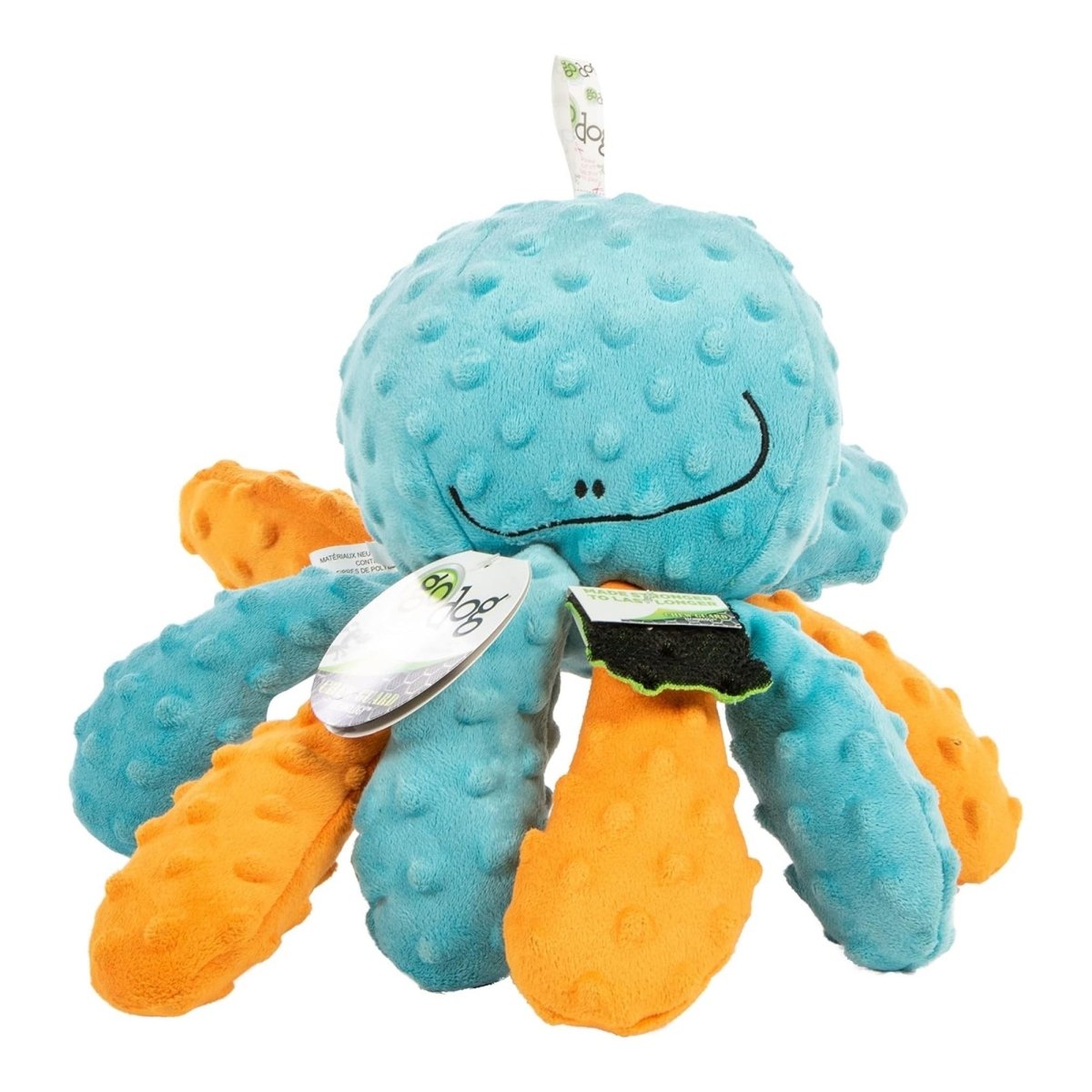 Godog Crazy Tugs Octopus Dog Toy Blue Large - Pets Perfect