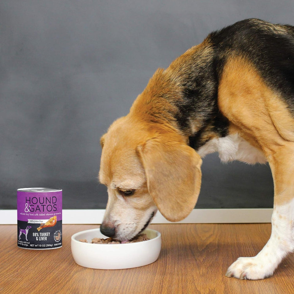 Hound And Gatos Dog Grain-Free Turkey And Liver, 13 oz each, Case of 12