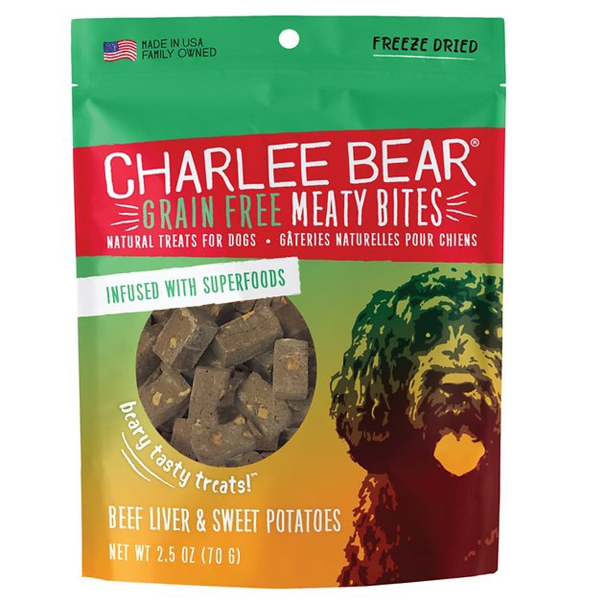 Charlee Bear Dog Meaty Bites Beef Liver And Sweet Potato 2.5oz. - Pets Perfect