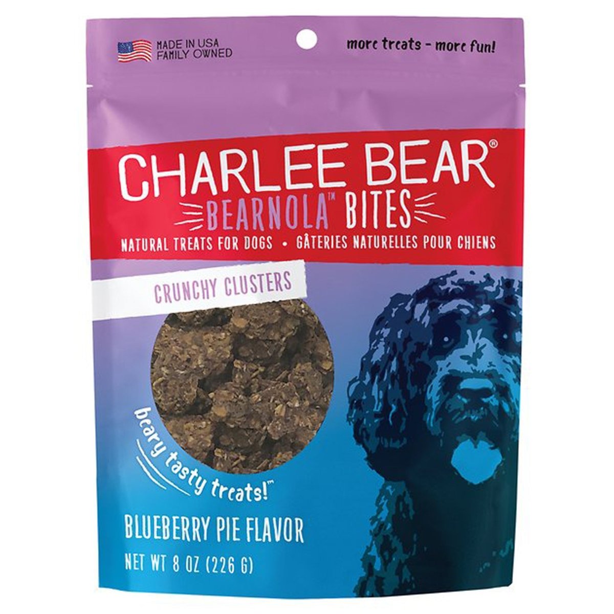 Charlee Bear Dog Bearnola Blueberry Honey 8oz. - Pets Perfect