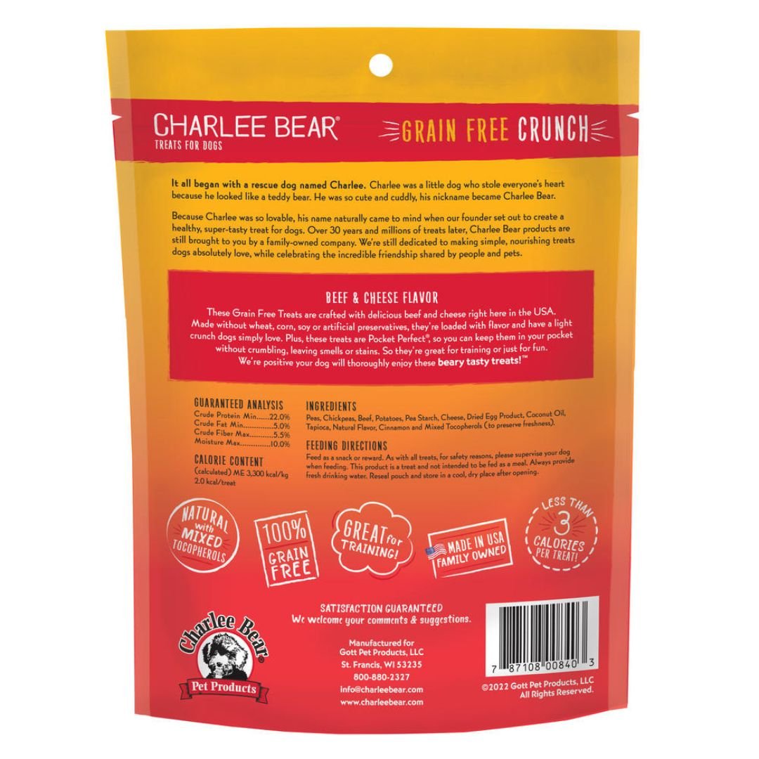 Charlee Bear Grain Free Beef and Cheese Dog Training Treats 8oz - Pets Perfect