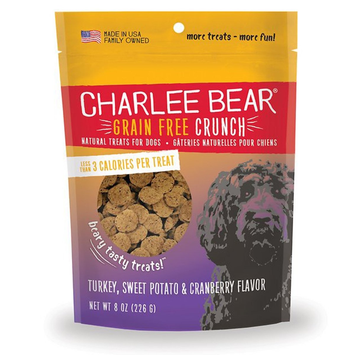 Charlee Bear Grain Free Turkey Sweet Potato Dog Treats 8oz - Pets Perfect