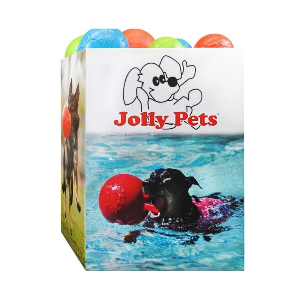 Jolly Pets Soccer Ball Dump Bin Assorted 40Pc - Pets Perfect