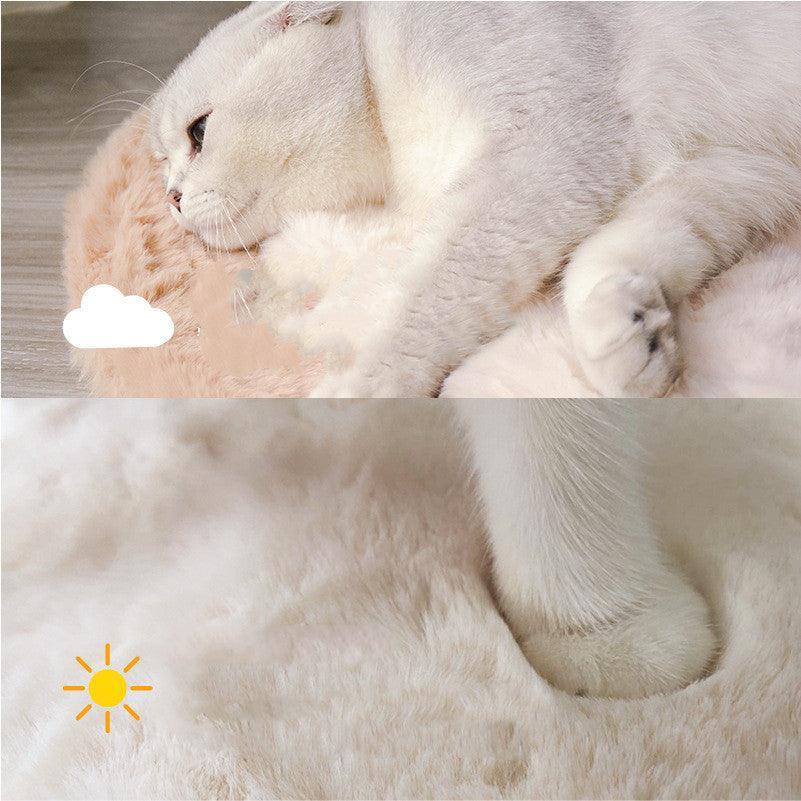 Premium Rabbit Velvet Round Cat Mat - Soft Comfort Resting Pad For Cats - Pets Perfect