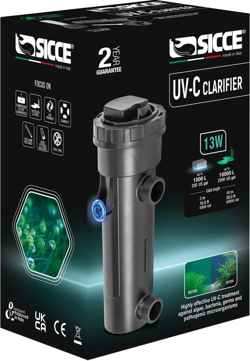 Sicce UVC Clarifier w/20ft Cord 1ea/13 W - Pets Perfect