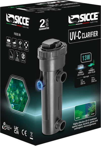 Sicce UVC Clarifier with 20 ft Cord 13W