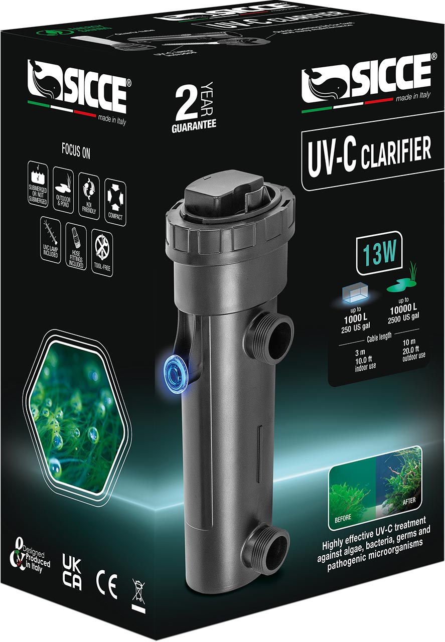 Sicce UVC Clarifier with 20 ft Cord 13W