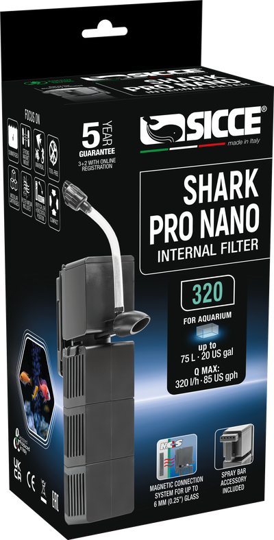 Sicce Shark Pro Nano Internal Aquarium Filter 320