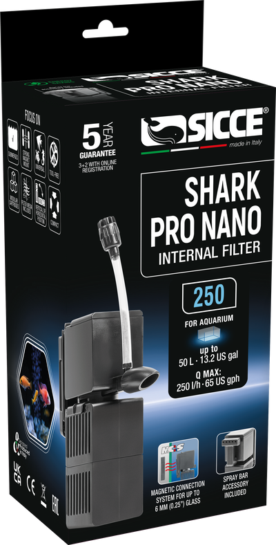 Sicce Shark Pro Nano Internal Aquarium Filter 250