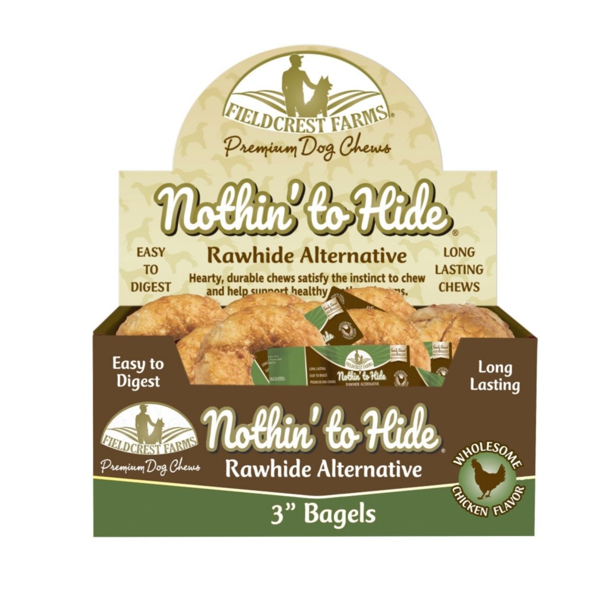 Fieldcrest Farms Nothin' to Hide Bagels Dog Treat Chicken 3 in (Case of 24) - Pets Perfect