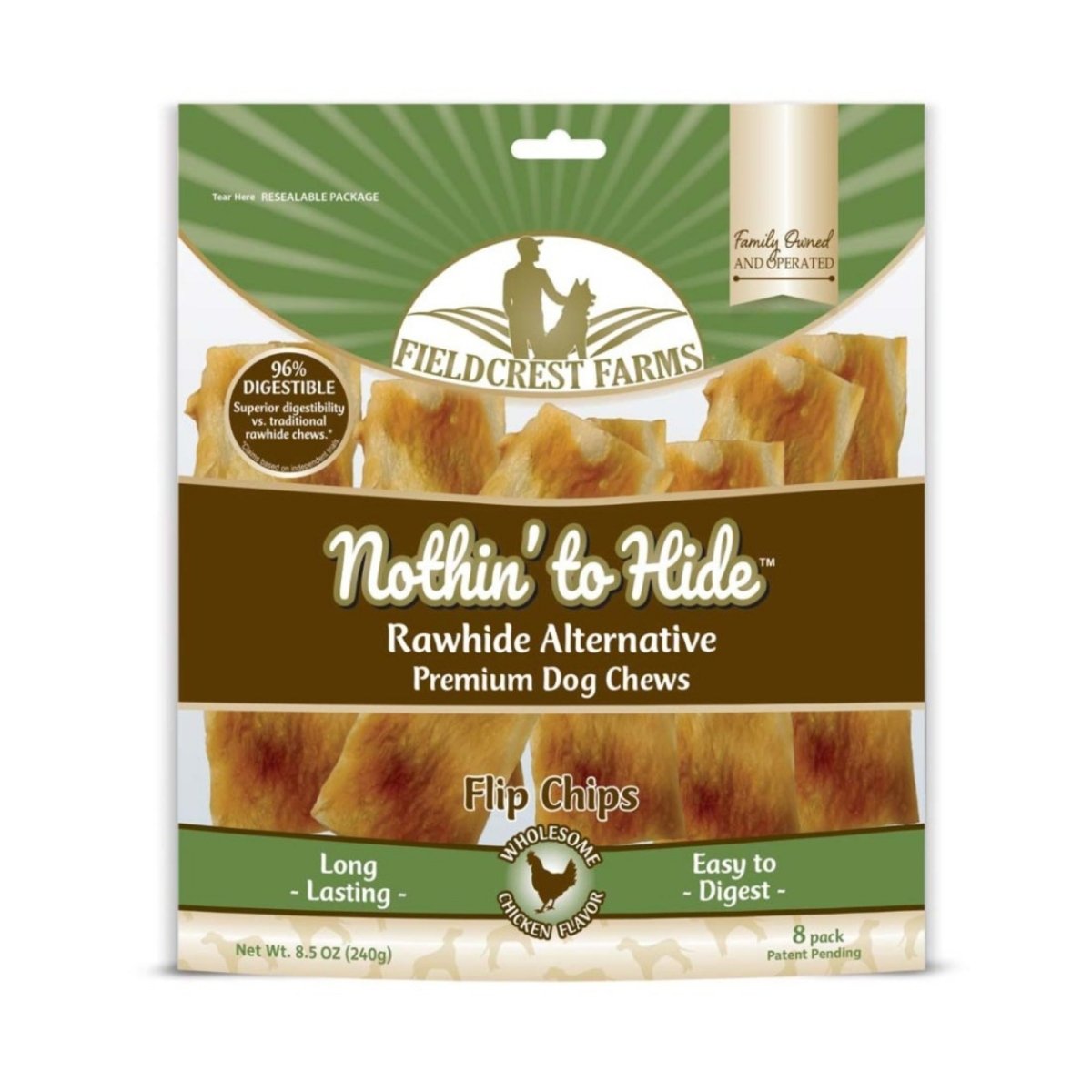 Fieldcrest Farms Nothin' To Hide Flip Chips Dog Treat Chicken 1ea/8.5 oz, 8 pk - Pets Perfect