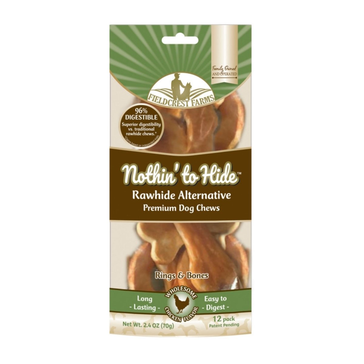 Fieldcrest Farms Nothin' to Hide Chicken Ring Bone Dog Treat Chicken 1ea/12 pk - Pets Perfect