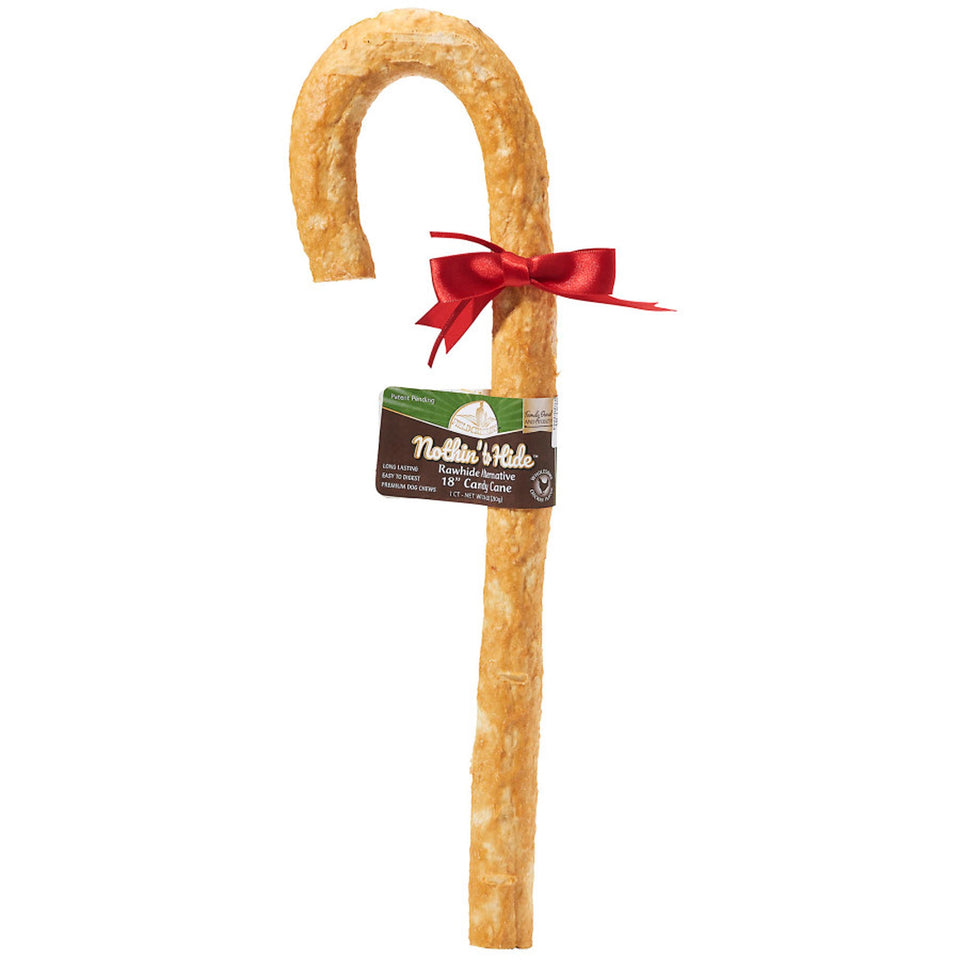 Fieldcrest Nothin' to Hide - Rawhide-Free Chicken Candy Cane, 18 in