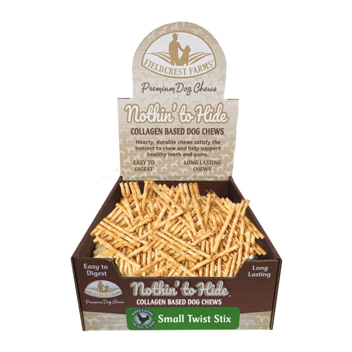 Fieldcrest Farms Nothin' To Hide Twist Stix Dog Treat Chicken, 1ea/100Ct Box - Pets Perfect