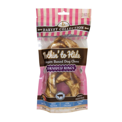 Fieldcrest Farms Nothin' To Hide Bakery Collection Dog Treat Braided Ring, Beef, 1ea/3.5 in, 2 pk - Pets Perfect