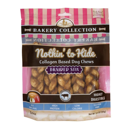 Fieldcrest Farms Nothin' To Hide Bakery Collection Dog Treat Braided Stix, Beef, 1ea/4.5 in, 5 pk - Pets Perfect