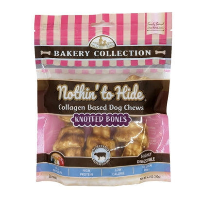 Fieldcrest Farms Nothin' To Hide Bakery Collection Dog Treat Knotted Bone, Beef, 1ea/4 in, 3 pk - Pets Perfect