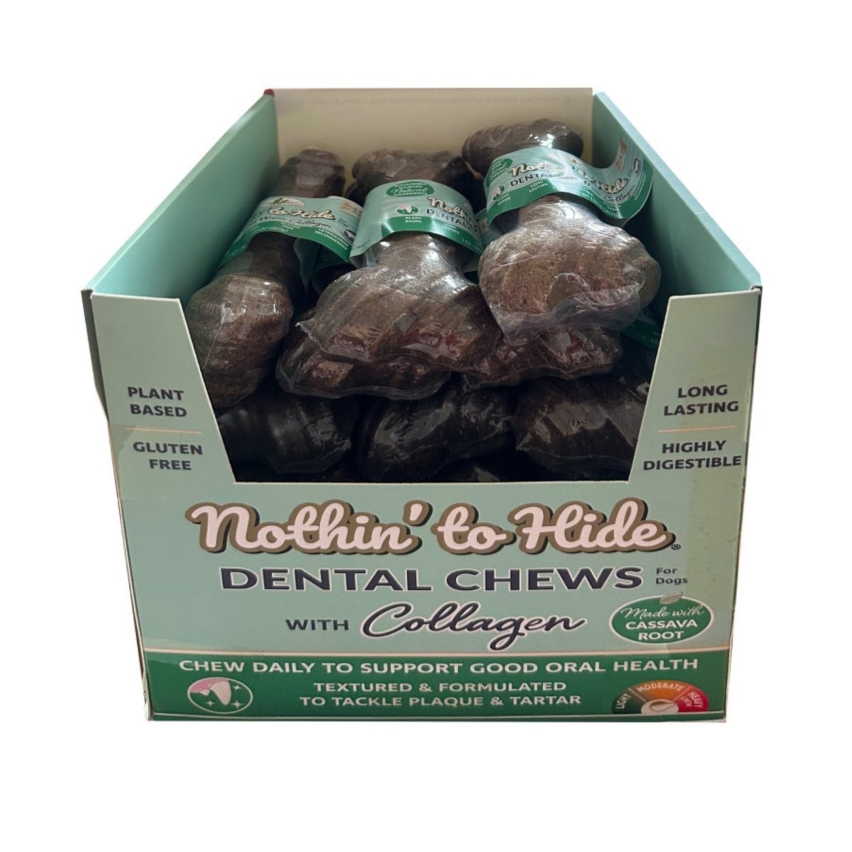 Fieldcrest Farms Nothin' to Hide Dental Bone Collagen Dog Chew Display Beef, 7 in (Case of 13) - Pets Perfect