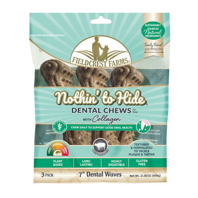 Fieldcrest Farms Nothin' to Hide Dental Wave Collagen Dog Chew Beef
