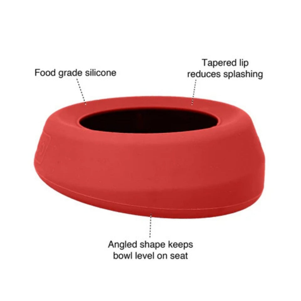 Kurgo Dog Splash-Free Wander Water Bowl Red, view 3