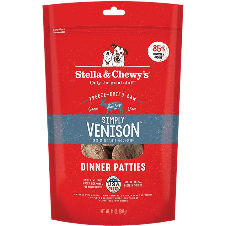 Stella & Chewy's Dog Freeze-Dried Dinner Patties Simply Venison 14 oz