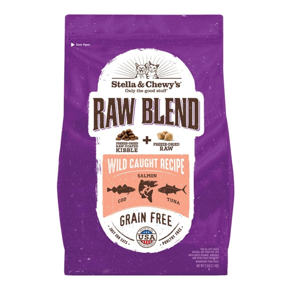 Stella & Chewys Cat Kibble - Raw Blend Wild Caught Recipe 2.5Lbs - Pets Perfect