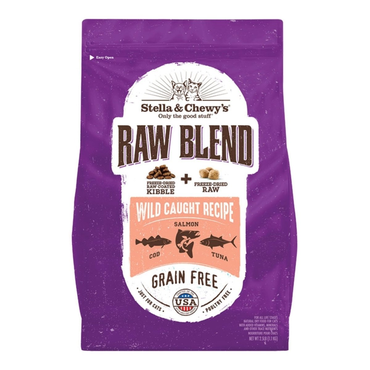 Stella & Chewys Cat Kibble - Raw Blend Wild Caught Recipe 5Lbs - Pets Perfect
