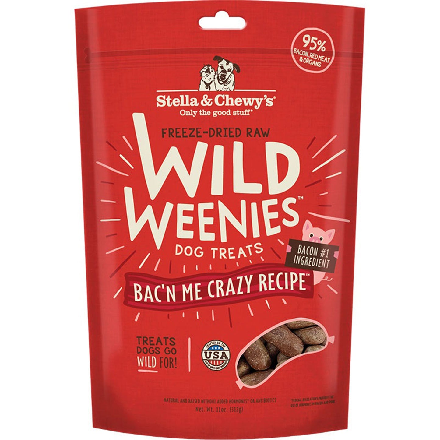 Stella & Chewy's Dog Freeze-Dried Weenie Bacon, 11 oz