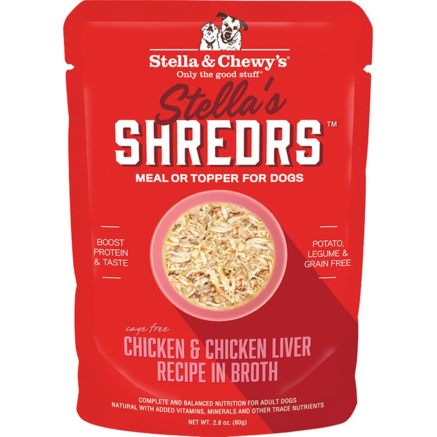 Stella & Chewy's Dog Shredrs Chicken And Liver 2.8 oz. 24 ct